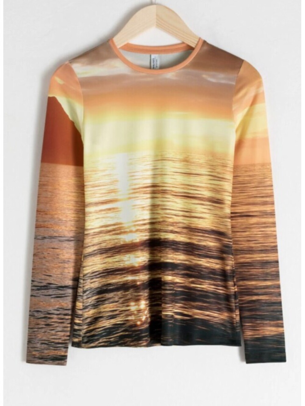 & OTHER STORIES orange sunset long sleeve tee sz 6